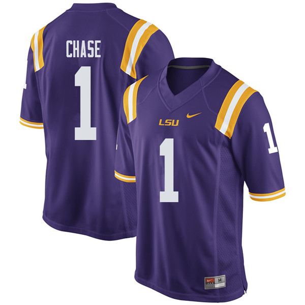 Men #1 Ja'Marr Chase LSU Tigers College Football Jerseys Sale-Purple